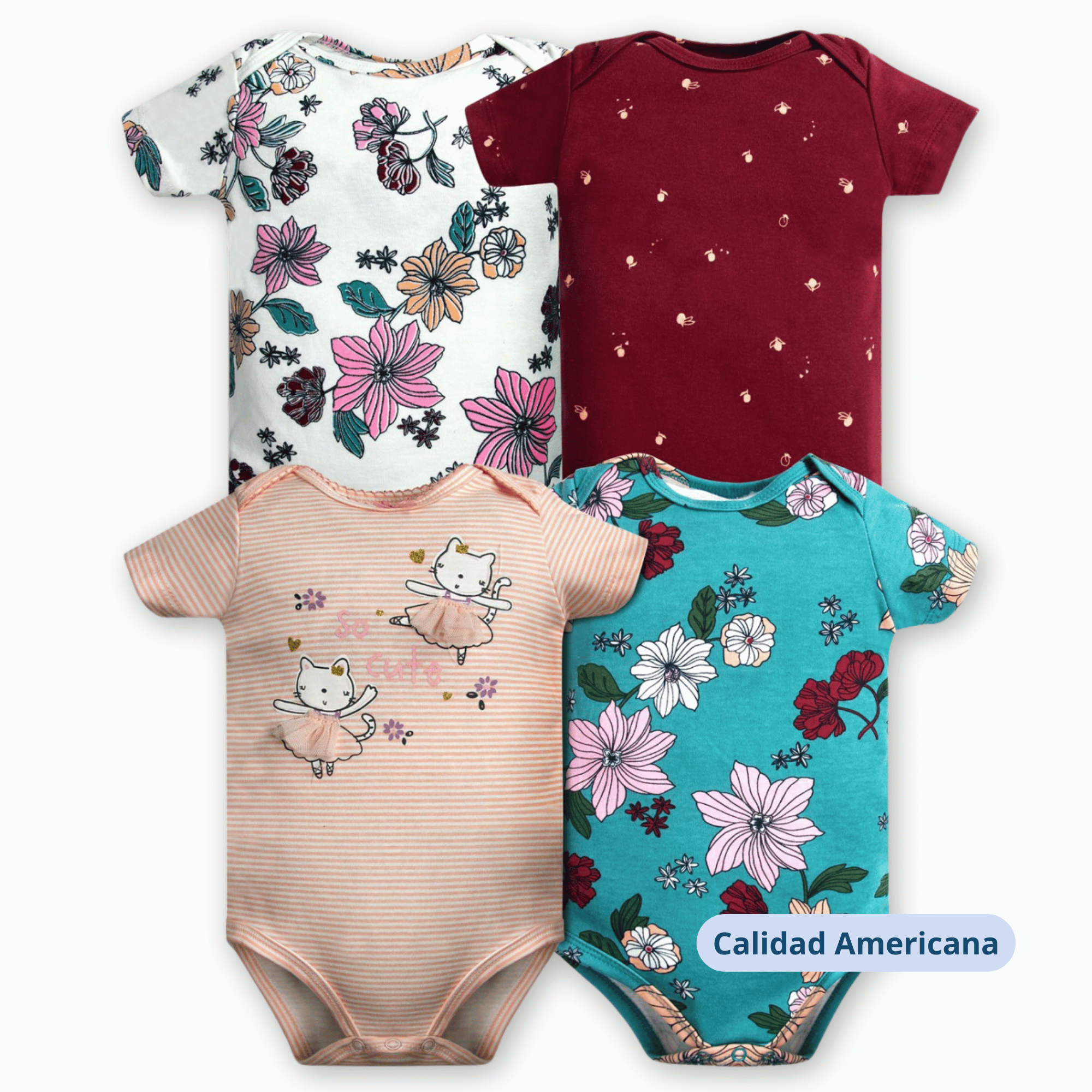 PACK 4 BODY ALGODON NIÑA TEDMIMAK MULTICOLOR MANGA CORTA BAILARINA BALLET - 4