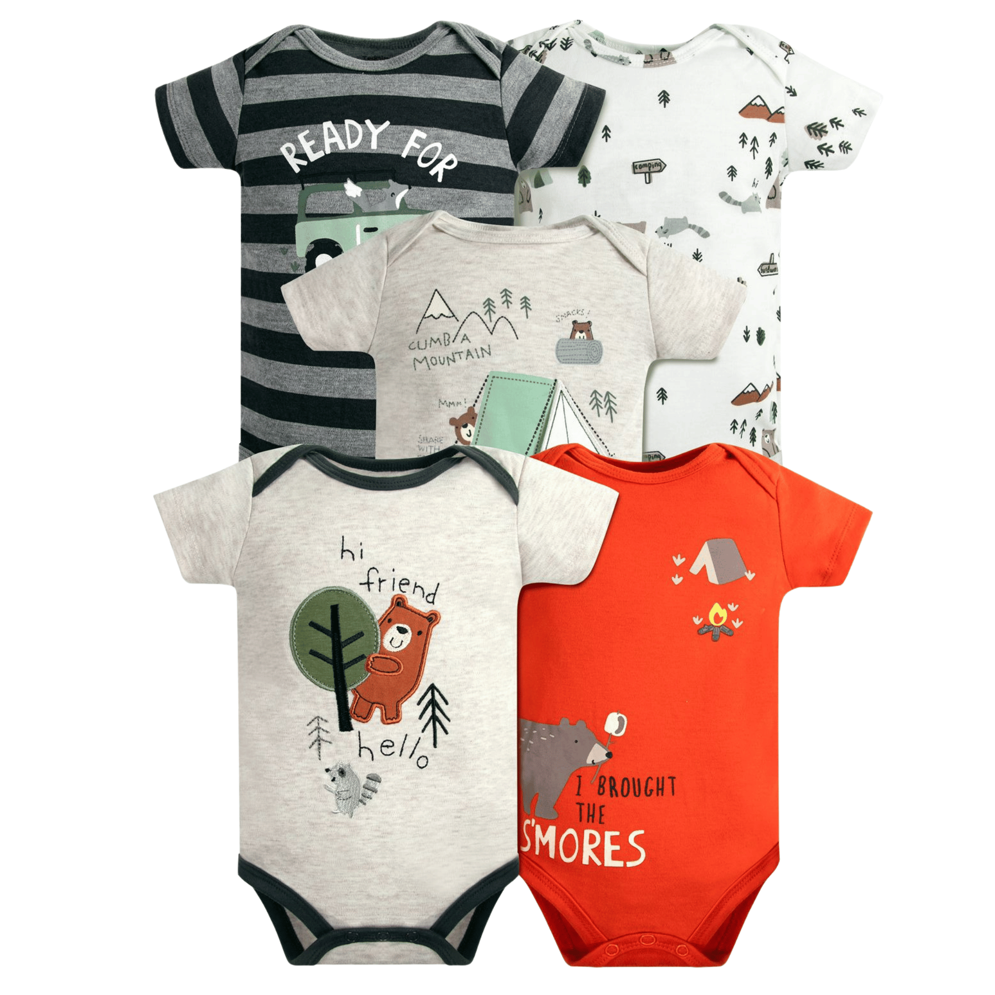 PACK 5 BODY ALGODON NIÑO UTILISIMO MULTICOLOR MANGA CORTA TEDMIMAK OSO AMISTOSO - 1