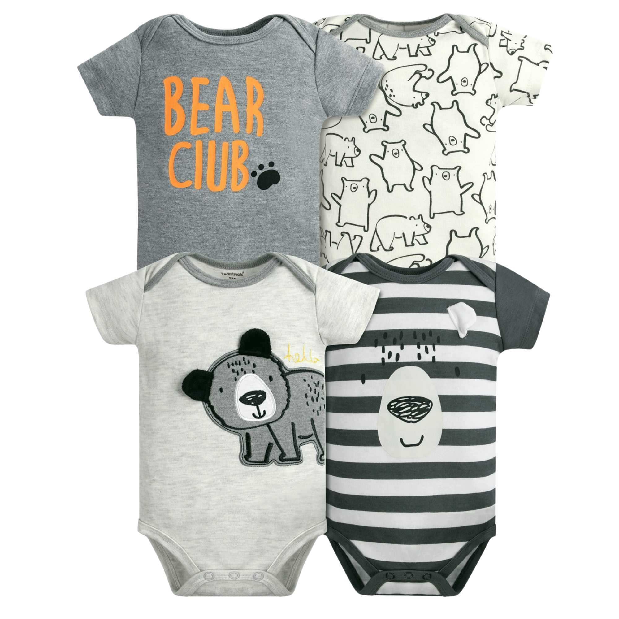 PACK 4 BODY ALGODON NIÑO UTILISIMO MULTICOLOR MANGA CORTA TEDMIMAK BEAR CLUB - 1
