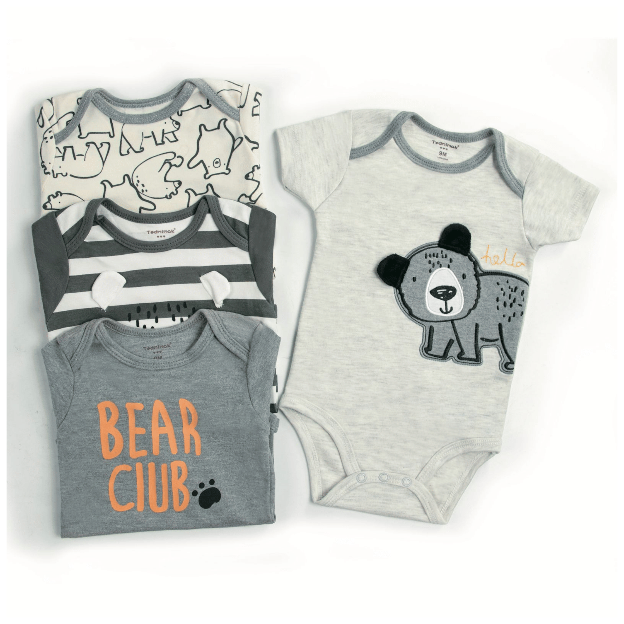 PACK 4 BODY ALGODON NIÑO UTILISIMO MULTICOLOR MANGA CORTA TEDMIMAK BEAR CLUB - 2