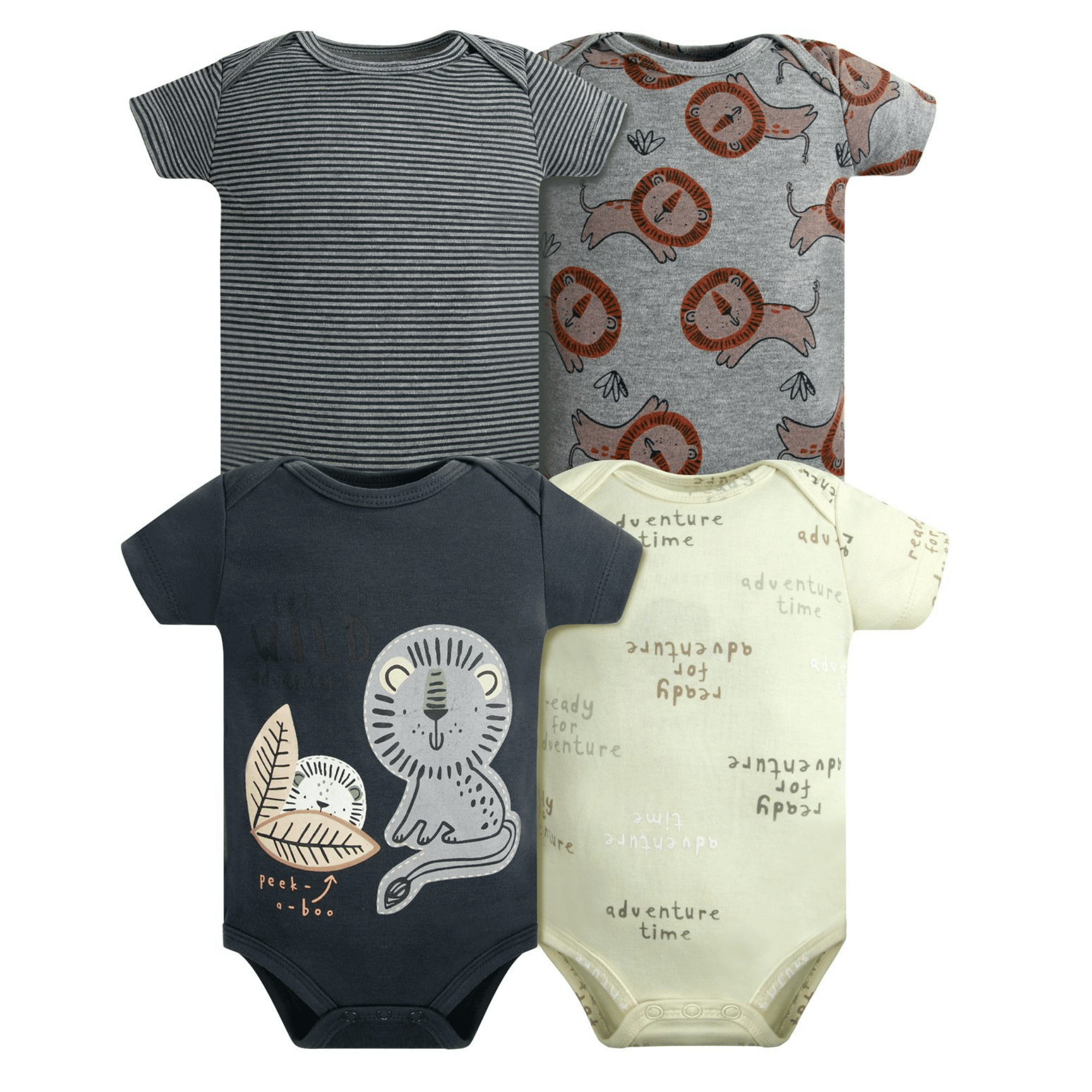 PACK 4 BODY ALGODON NIÑO UTILISIMO MULTICOLOR GRIS MANGA CORTA TEDMIMAK RAYAS - 1