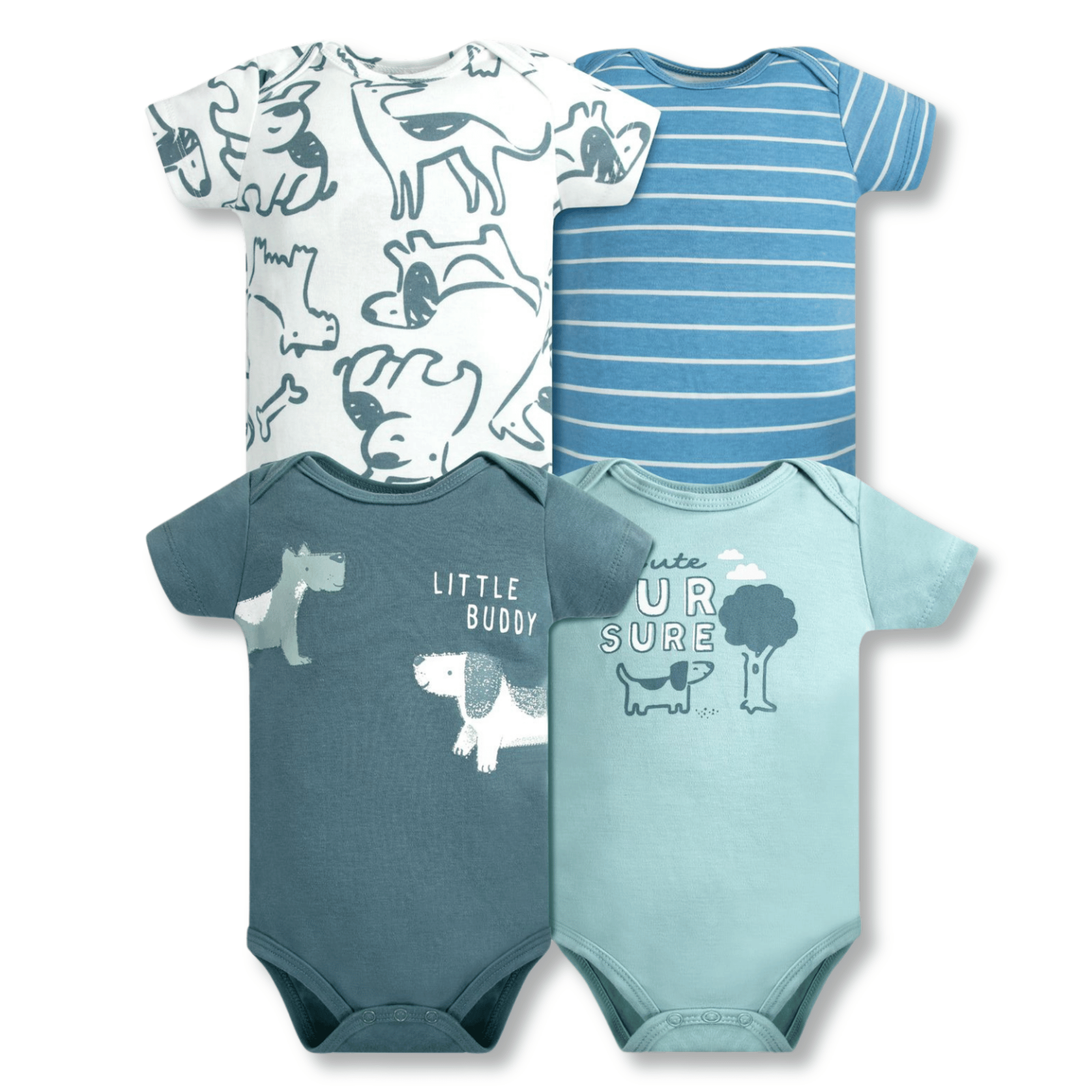 PACK 4 BODY ALGODON NIÑO UTILISIMO MULTICOLOR MANGA CORTA TEDMIMAK BLUE DOGS - 1
