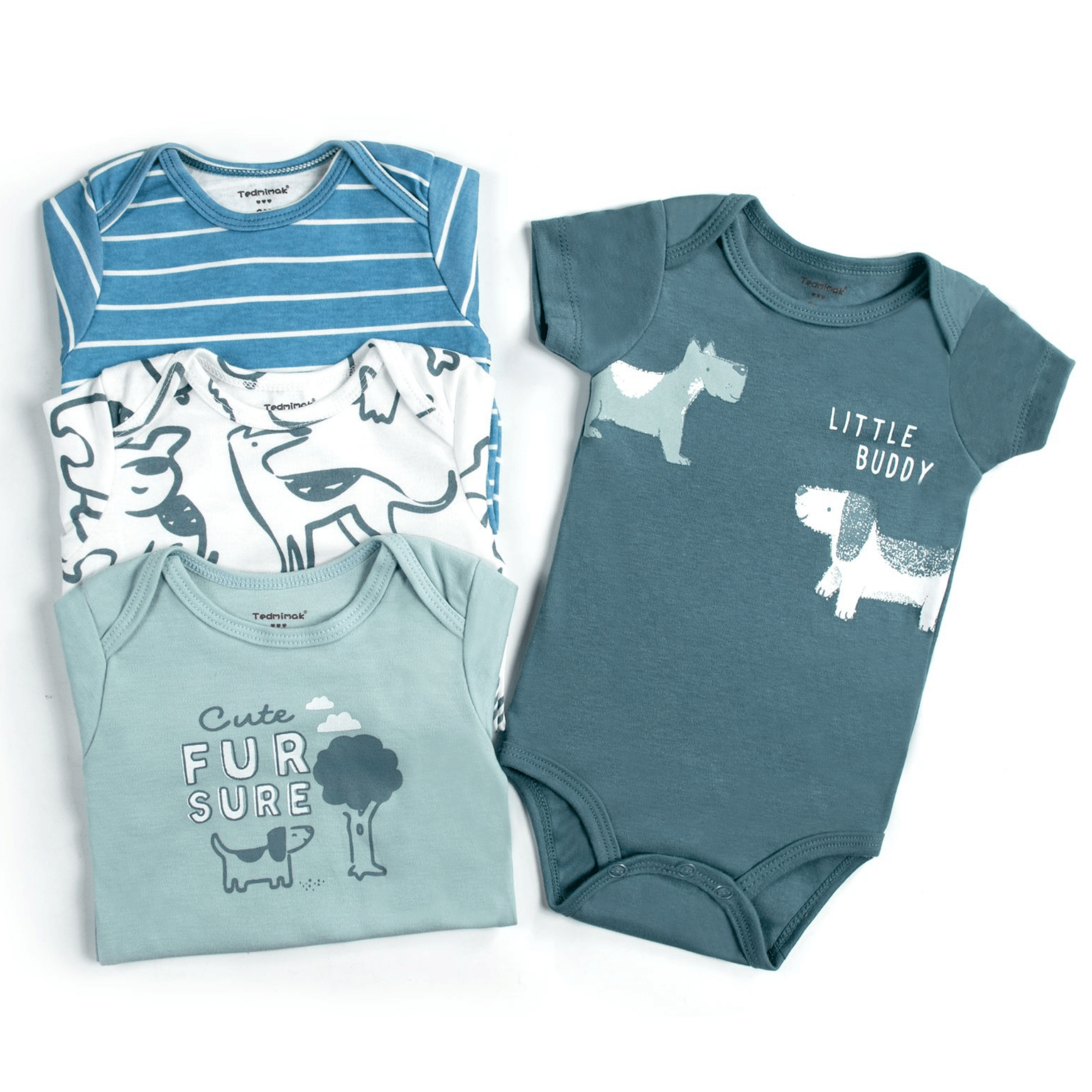 PACK 4 BODY ALGODON NIÑO UTILISIMO MULTICOLOR MANGA CORTA TEDMIMAK BLUE DOGS - 2