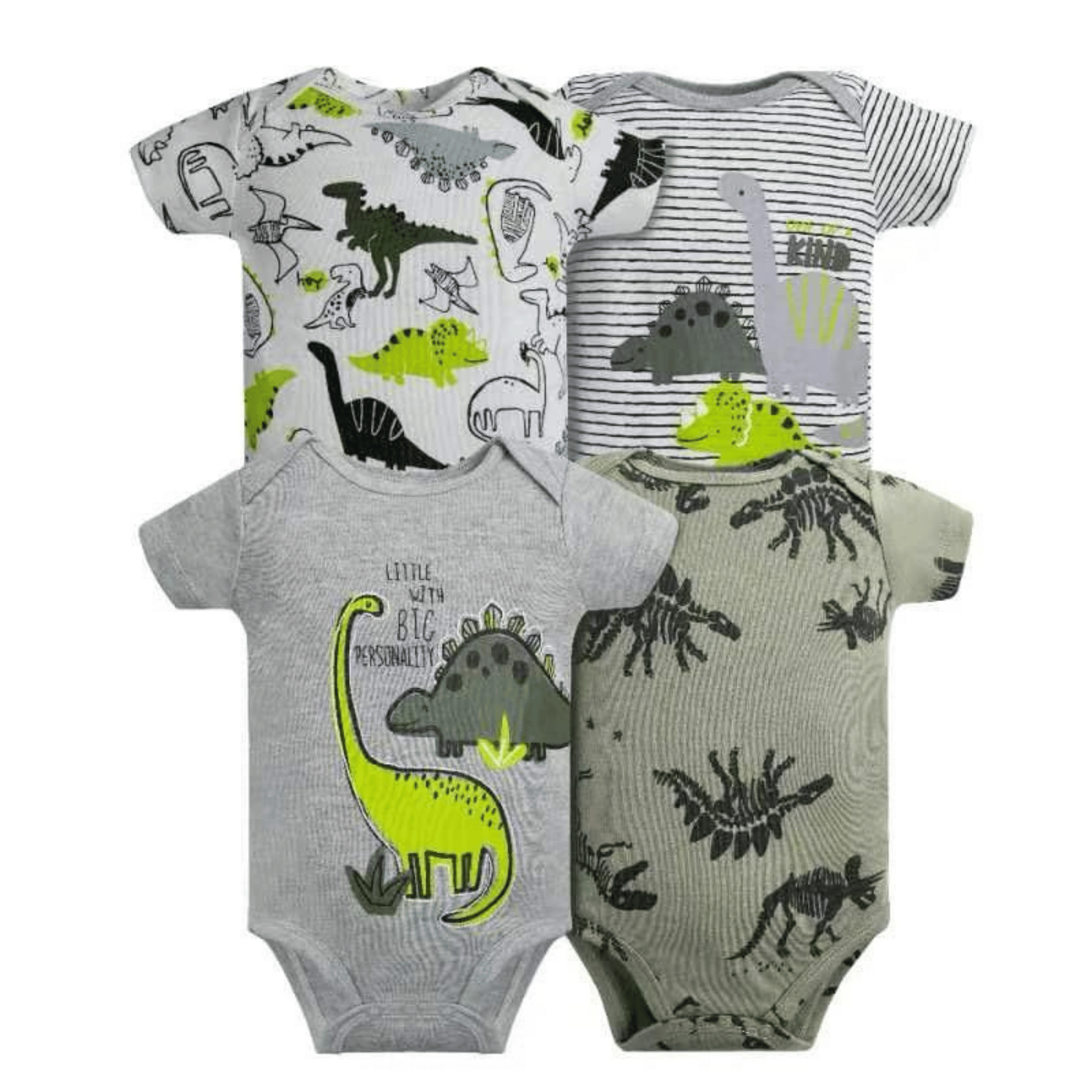 PACK 4 BODY ALGODON NIÑO TEDMIMAK MULTICOLOR MANGA CORTA DINOSAURIOS ANIMADOS - 1