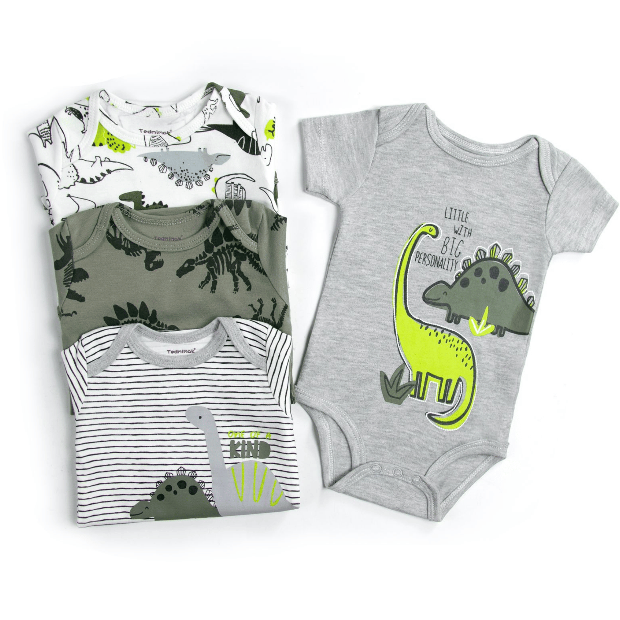 PACK 4 BODY ALGODON NIÑO TEDMIMAK MULTICOLOR MANGA CORTA DINOSAURIOS ANIMADOS - 2