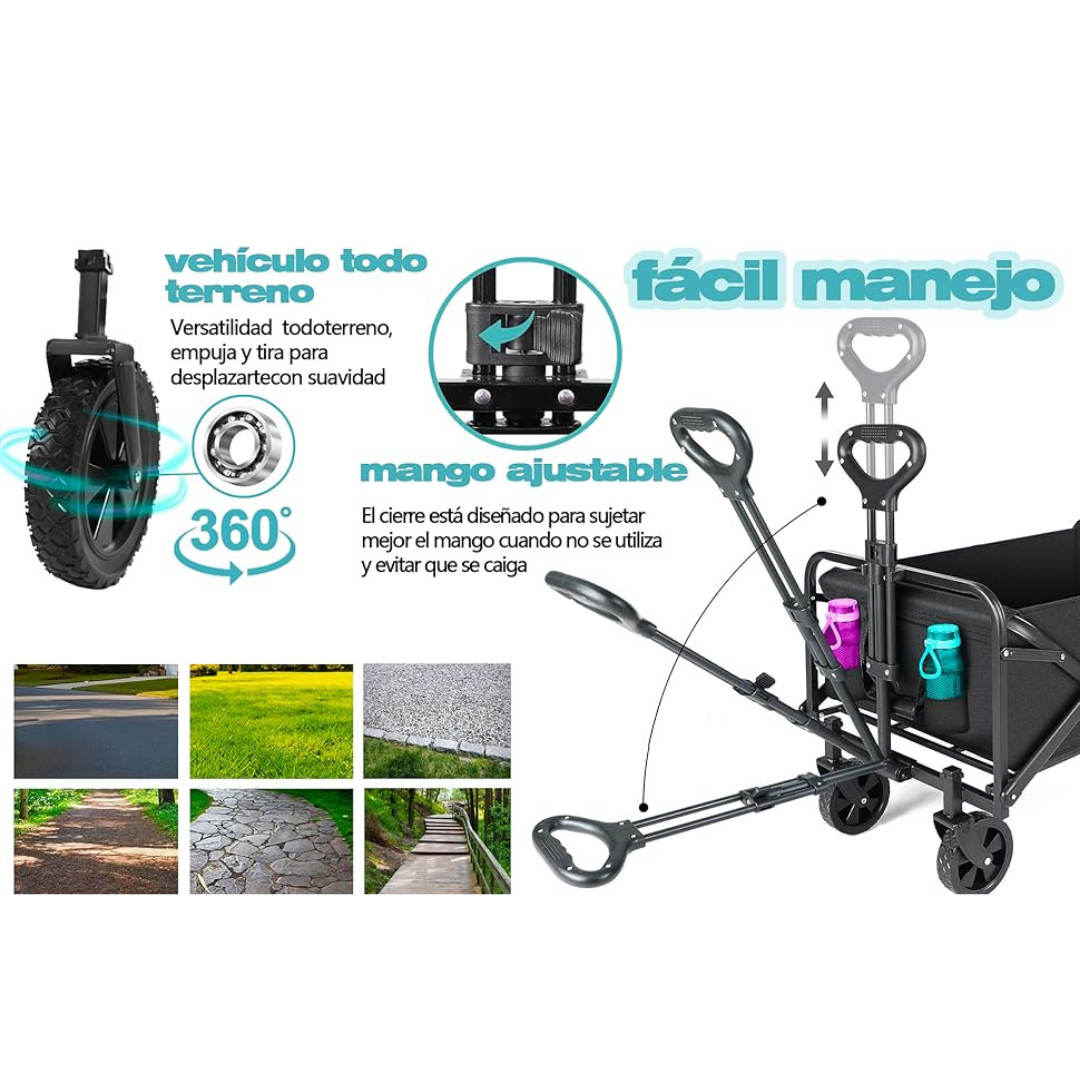 CARRO DE CARGA LINE METAL PLEGABLE ORGANIZADOR CAMPING 120 KG - 4
