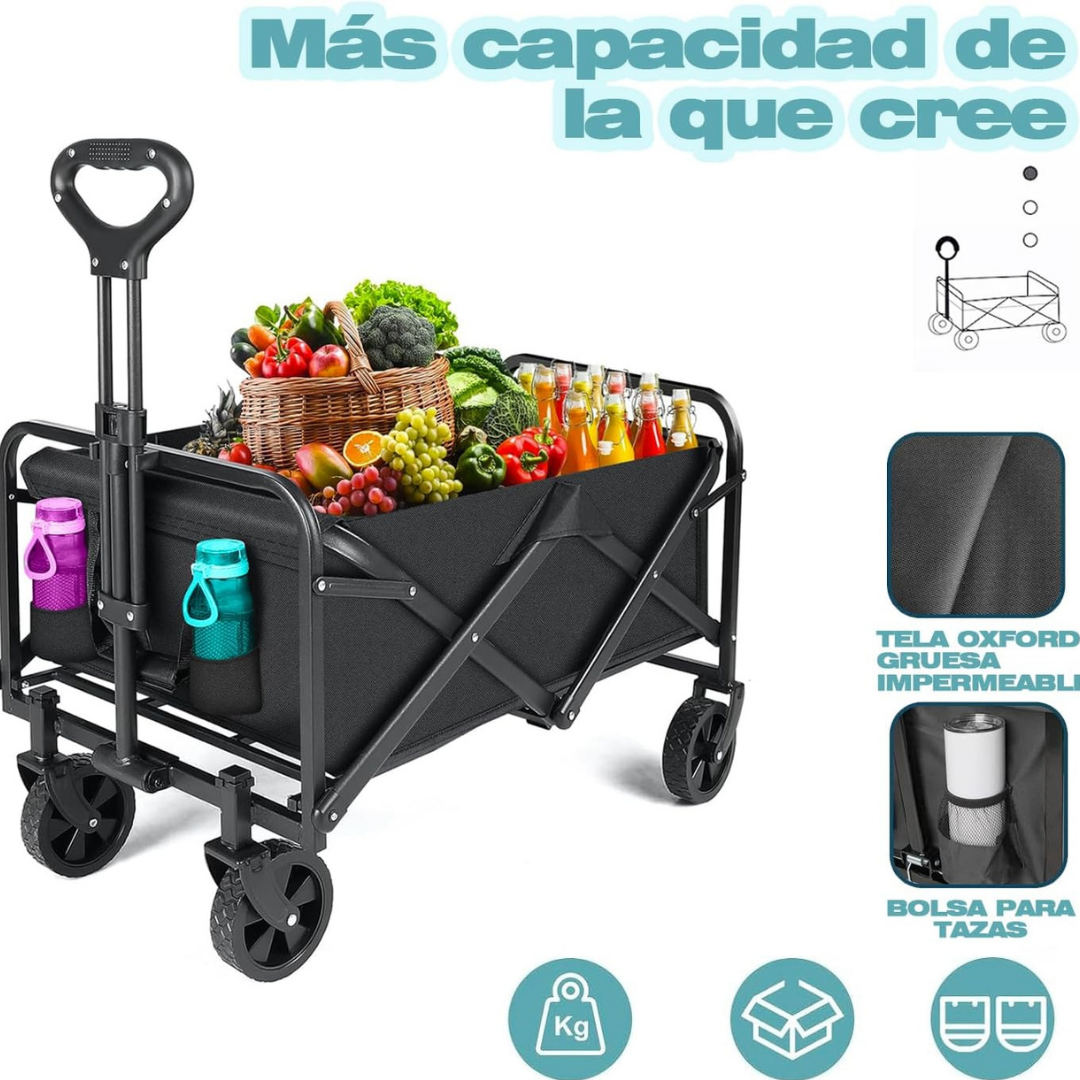 CARRO DE CARGA LINE METAL PLEGABLE ORGANIZADOR CAMPING 120 KG - 5
