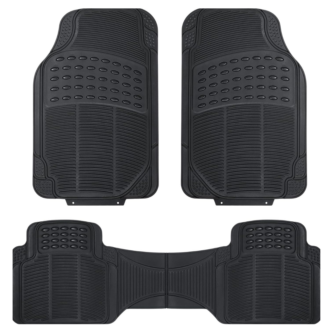 KIT 3 PIEZAS ALFOMBRA PISO DE GOMA ANTIDESLIZANTES PARA AUTO UNIVERSAL - 1