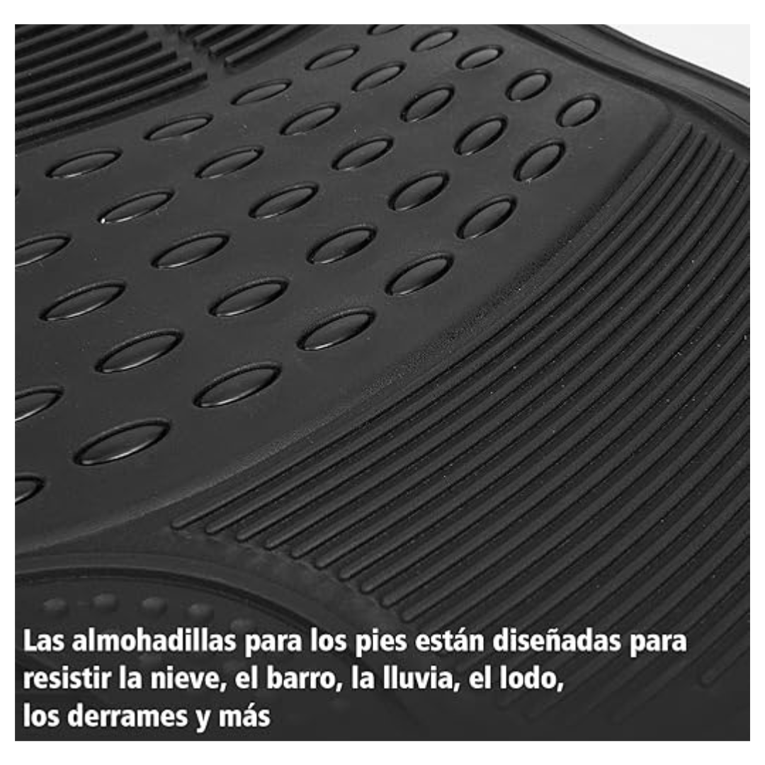 KIT 3 PIEZAS ALFOMBRA PISO DE GOMA ANTIDESLIZANTES PARA AUTO UNIVERSAL - 5