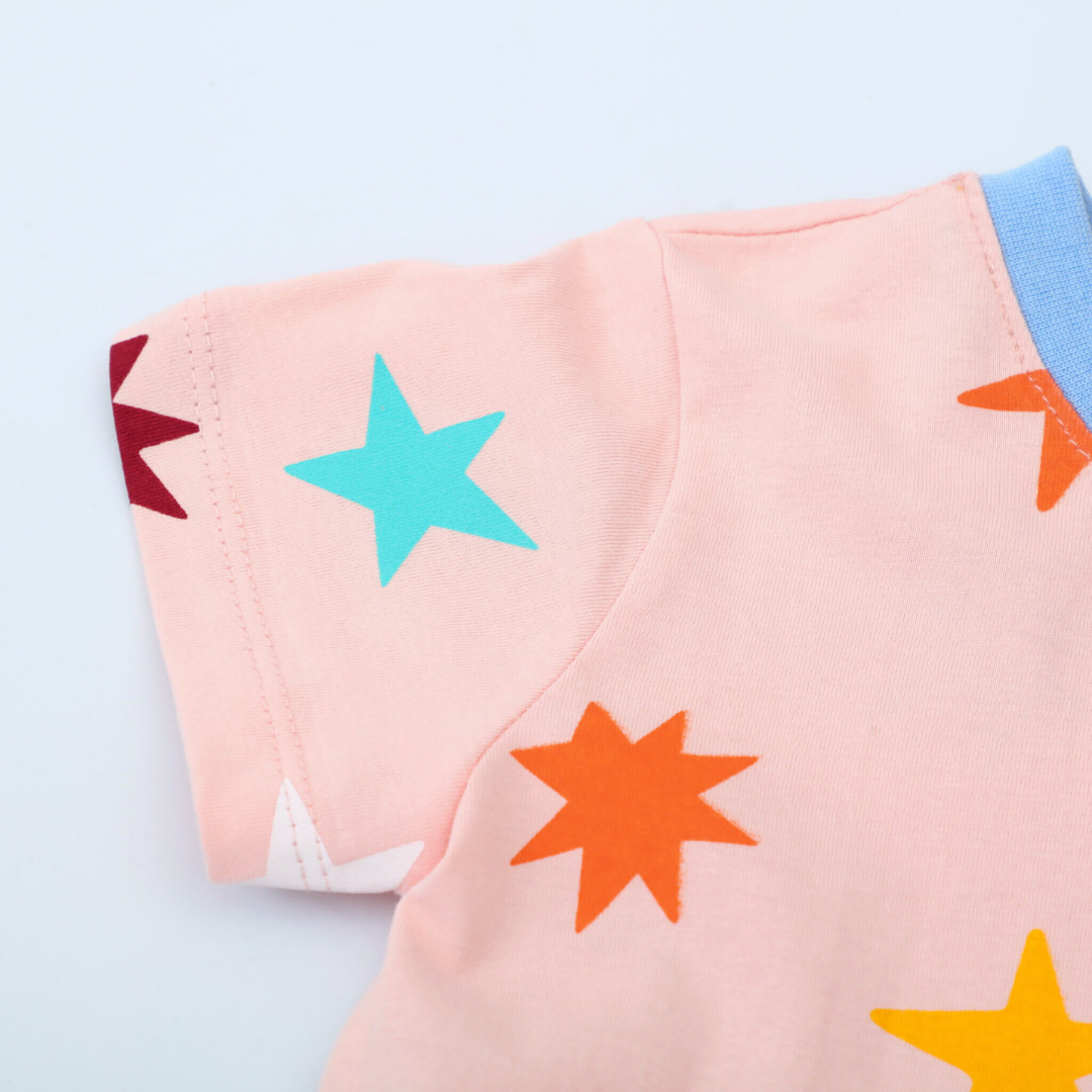 VESTIDO NIÑA JUMP KIDS NARANJO MANGA CORTA ESTAMPADO NARANJA PASTEL - 4