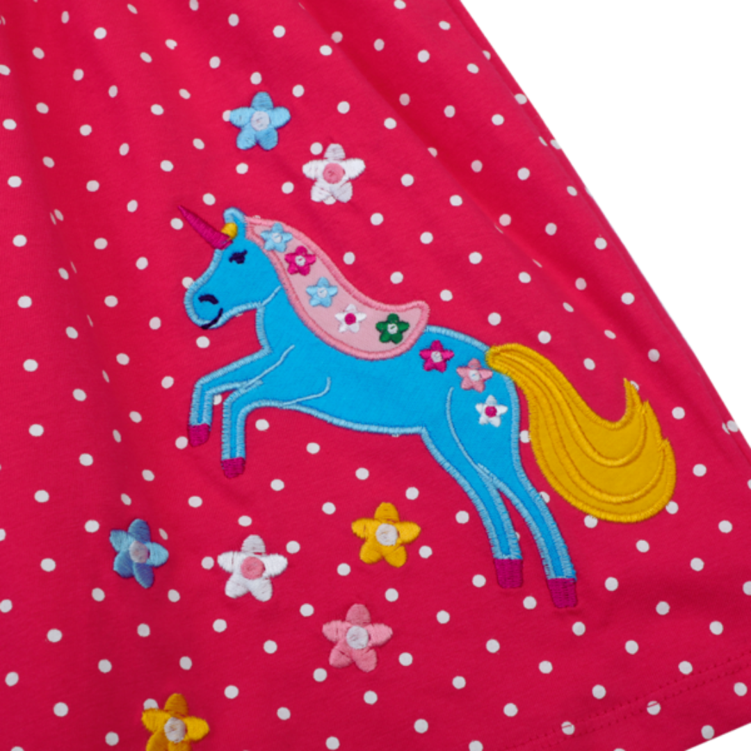 VESTIDO NIÑA JUMP KIDS ROSA MANGA CORTA ESTAMPADO UNICORNIO - 4