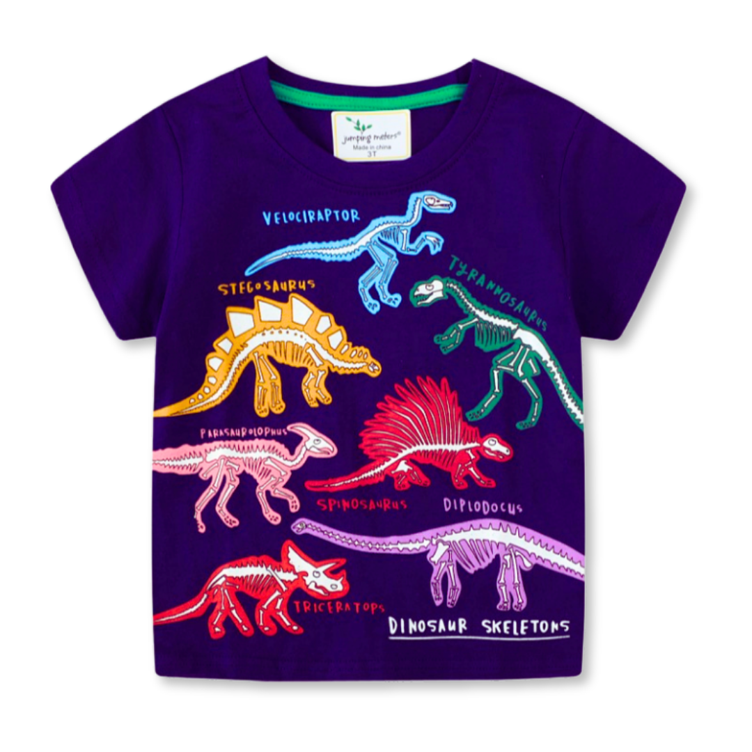 POLERA NIÑO ALGODÓN MANGA CORTA JUMP KIDS DINOSAURIOS - 1