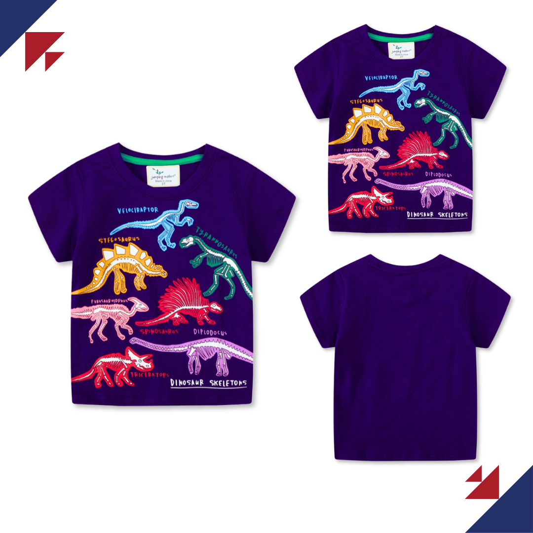 POLERA NIÑO ALGODÓN MANGA CORTA JUMP KIDS DINOSAURIOS - 5