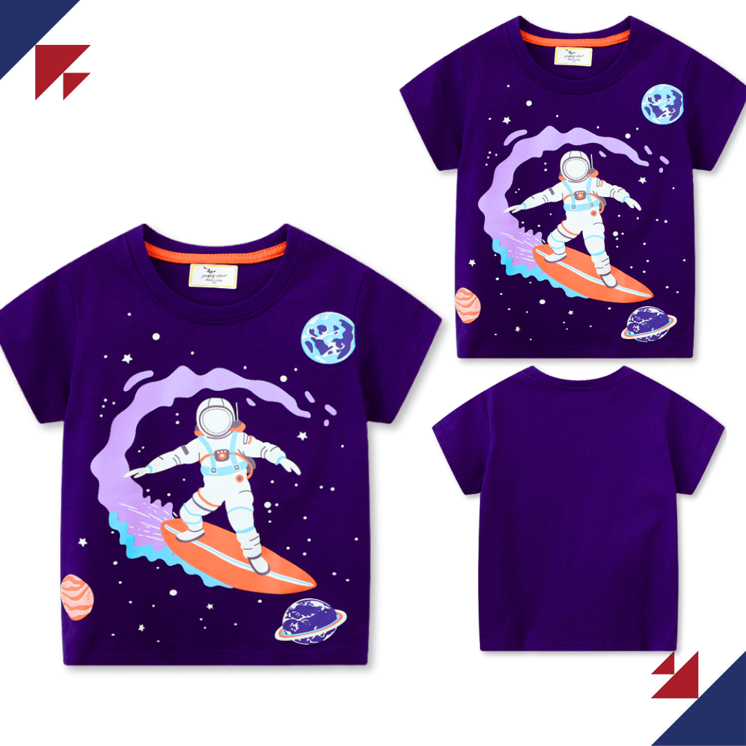 POLERA NIÑO ALGODON MANGA CORTA JUMP KIDS ASTRONAUTA - 5