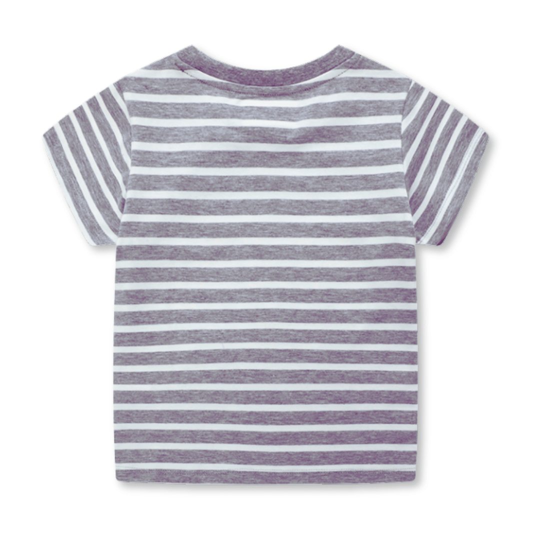 POLERA NIÑO ALGODON MANGA CORTA JUMP KIDS RAYAS BLANCAS - 2