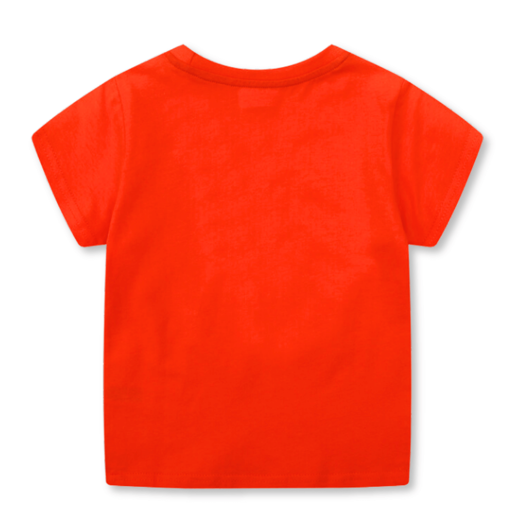POLERA NIÑO ALGODÓN MANGA CORTA JUMP KIDS ROJO TIGRE - 2