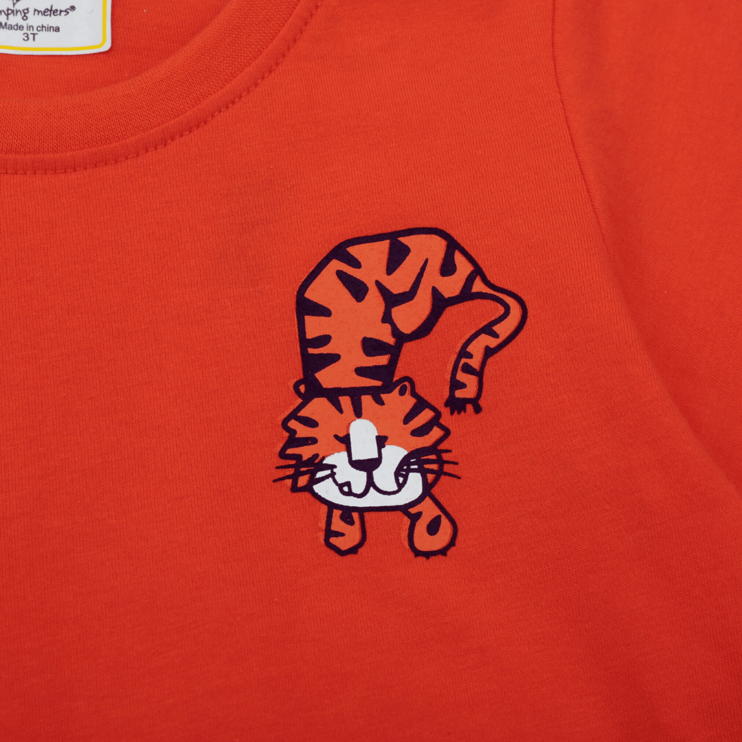 POLERA NIÑO ALGODÓN MANGA CORTA JUMP KIDS ROJO TIGRE - 4