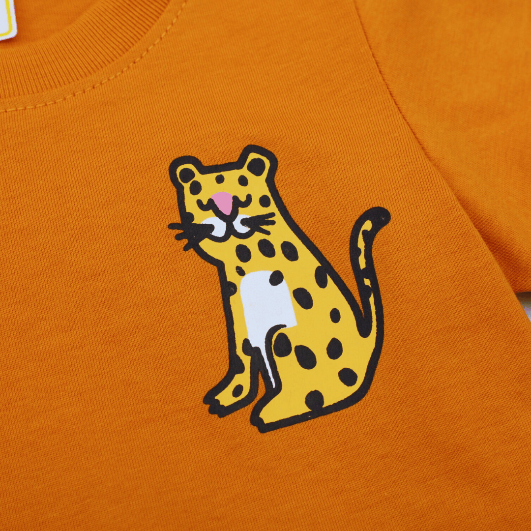 POLERA NIÑO ALGODÓN MANGA CORTA JUMP KIDS LEOPARDO FELIZ - 4