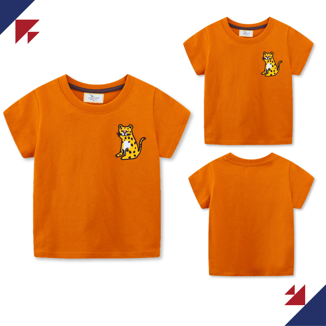 POLERA NIÑO ALGODÓN MANGA CORTA JUMP KIDS LEOPARDO FELIZ - 5