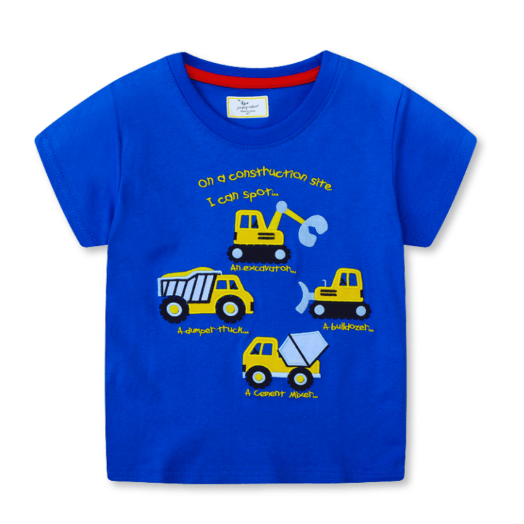 POLERA NIÑO ALGODÓN MANGA CORTA JUMP KIDS AUTOS AMARILLOS - 1