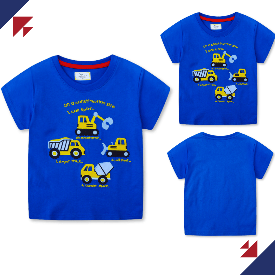 POLERA NIÑO ALGODÓN MANGA CORTA JUMP KIDS AUTOS AMARILLOS - 5