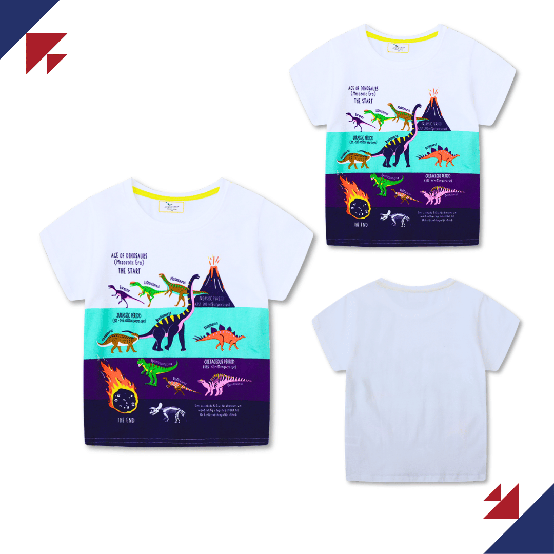POLERA NIÑO ALGODÓN MANGA CORTA JUMP KIDS MUNDO DE DINOSAURIOS - 5