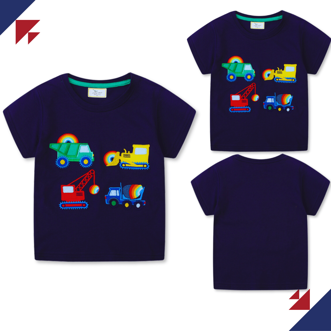 POLERA NIÑO ALGODÓN MANGA CORTA JUMP KIDS AUTOS COLORIDOS - 5