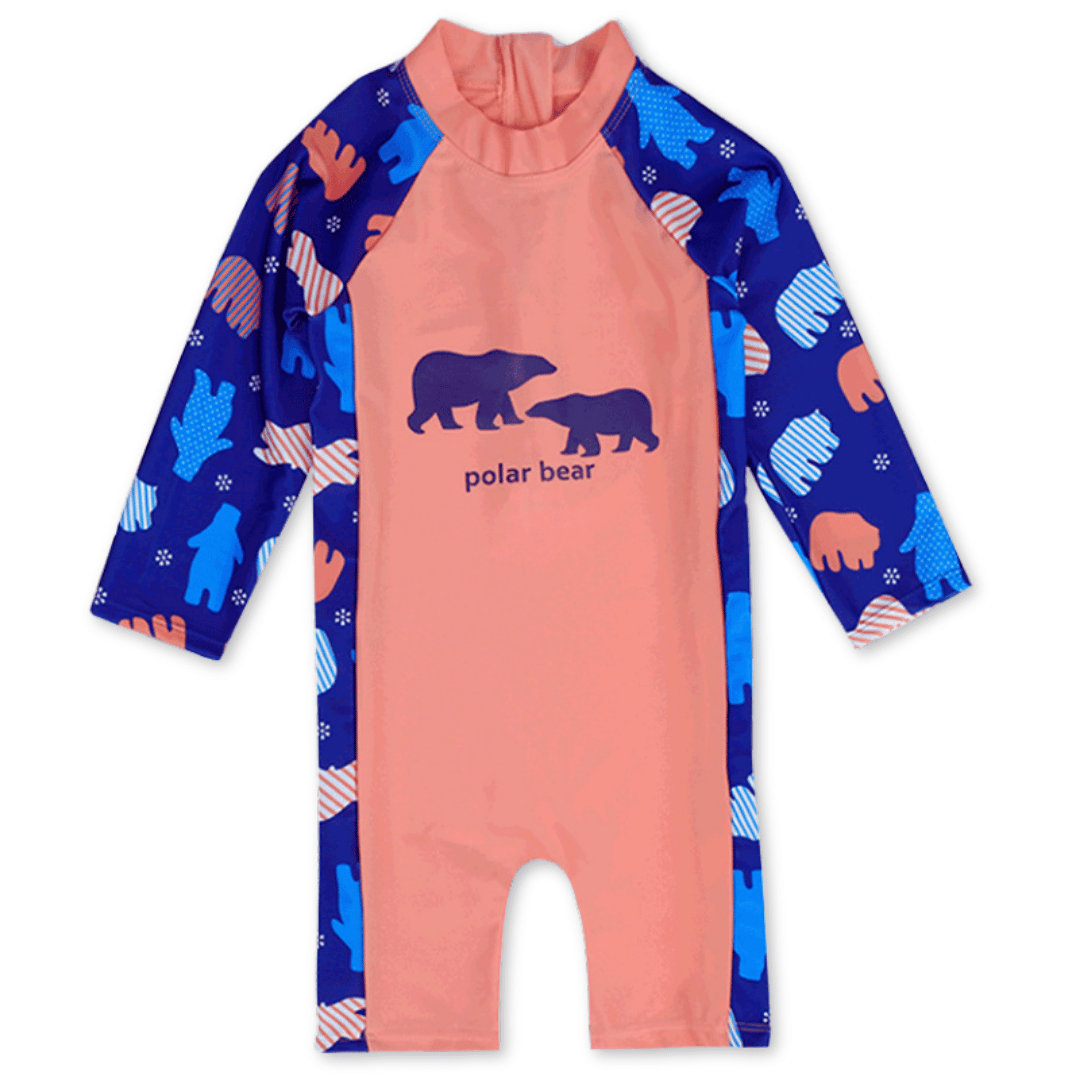 ENTERITO NIÑO JUMP KIDS SALMON TRAJE BAÑO MANGA LARGA OSO - 1