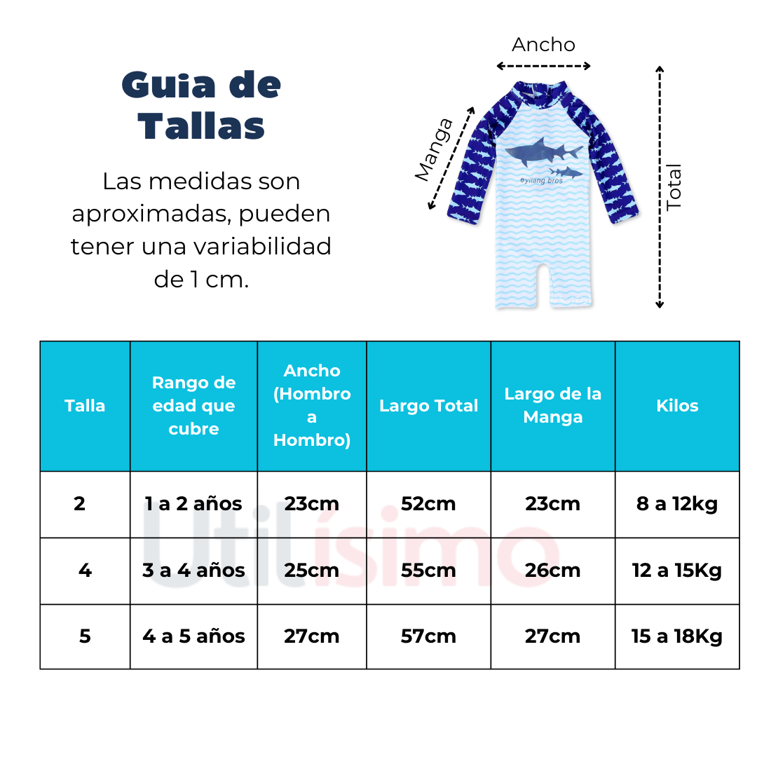 ENTERITO NIÑO JUMP KIDS SALMON TRAJE BAÑO MANGA LARGA OSO - 3