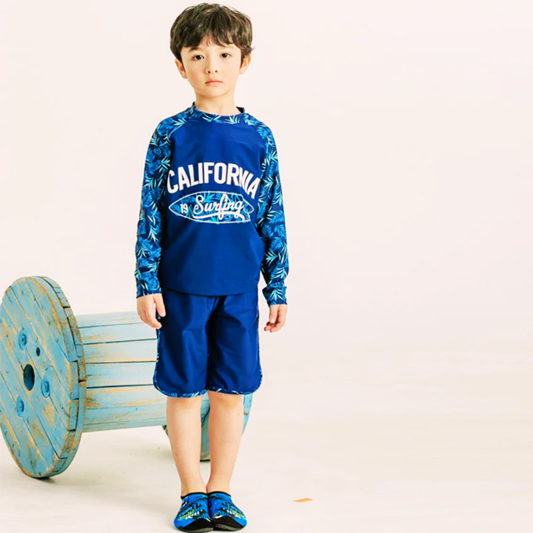 TRAJE DE BAÑO NIÑO JUMP KIDS AZUL 2 PIEZAS MANGA LARGA CALIFORNIA - 4