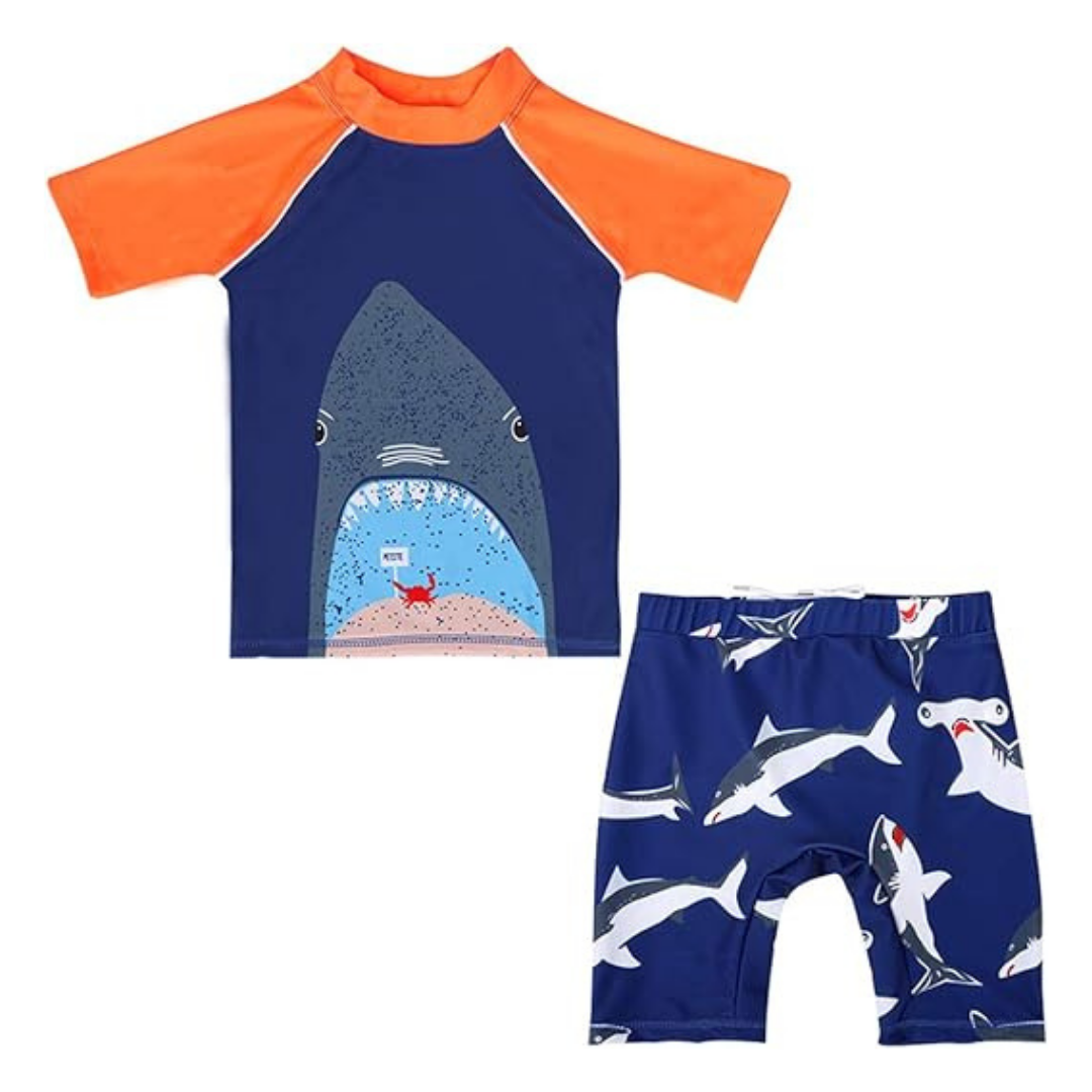 TRAJE DE BAÑO NIÑO JUMP KIDS 2 PIEZAS MANGA CORTA TIBURÓN. - 1