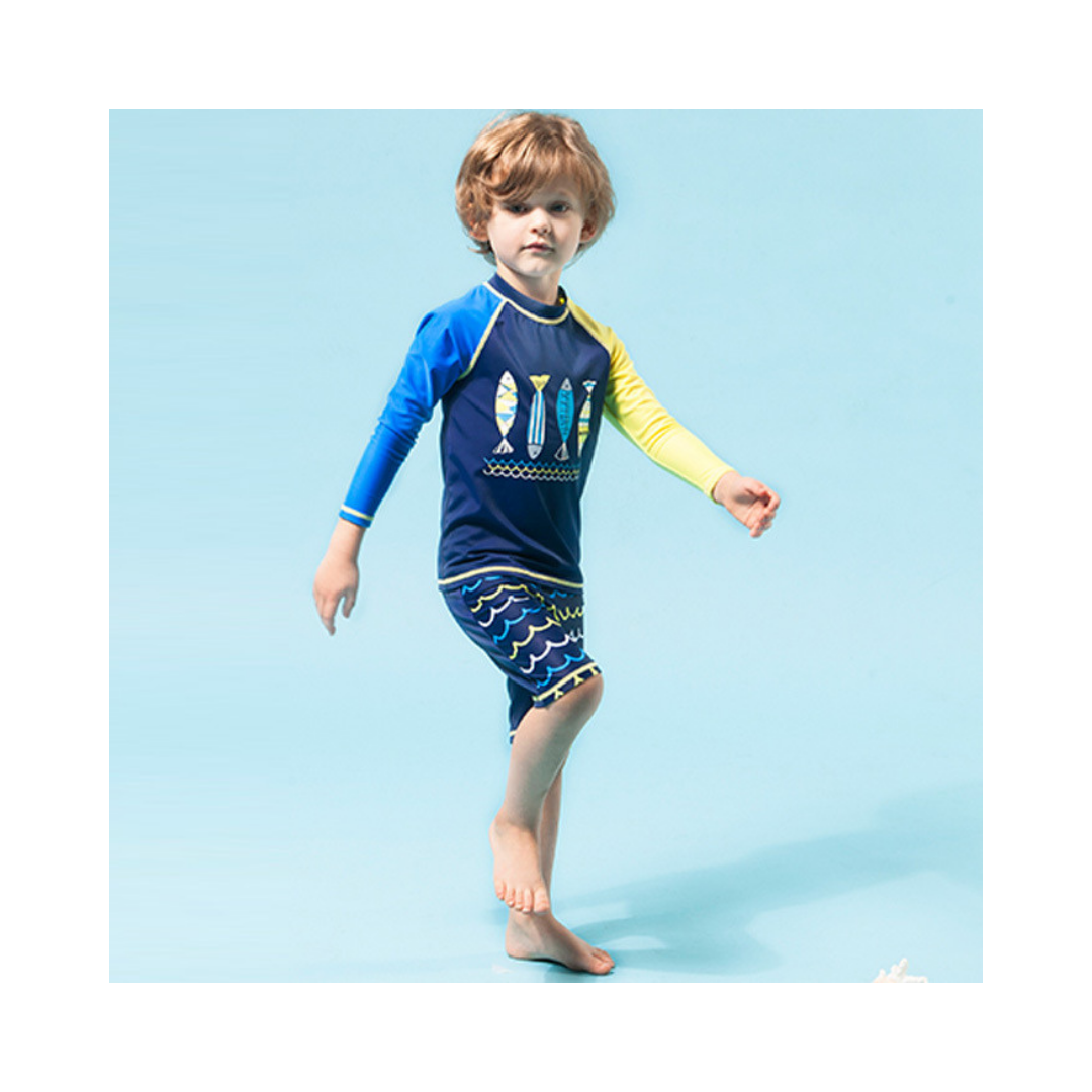 TRAJE DE BAÑO NIÑO JUMP KIDS 3 PIEZAS MANGA LARGA PECES. - 7