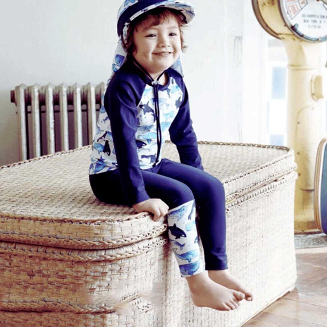 TRAJE DE BAÑO NIÑO JUMP KIDS AZUL MANGA LARGA BALLENA 5 A 9 AÑOS - 5