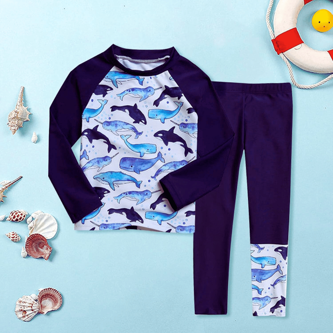 TRAJE DE BAÑO NIÑO JUMP KIDS AZUL MANGA LARGA BALLENA 5 A 9 AÑOS - 6