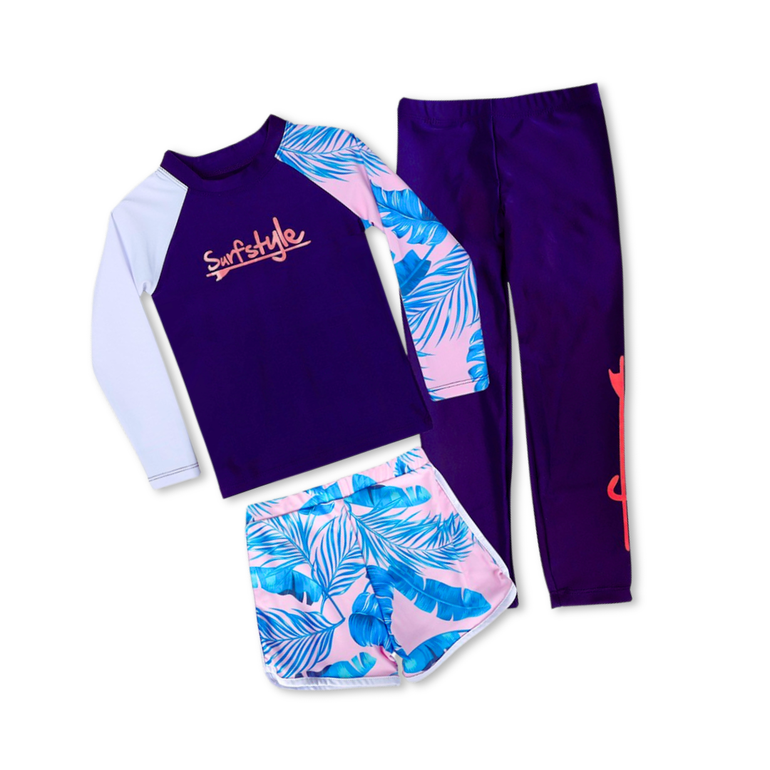 TRAJE DE BAÑO NIÑA JUMP KIDS DE TRES PIEZAS MANGA LARGA 7 A 10 AÑOS - 1