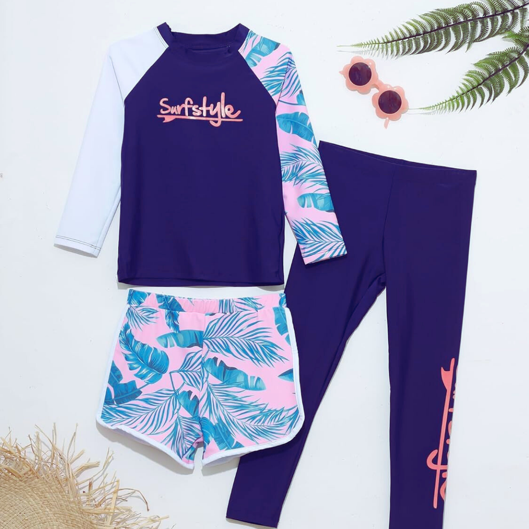 TRAJE DE BAÑO NIÑA JUMP KIDS DE TRES PIEZAS MANGA LARGA 7 A 10 AÑOS - 5