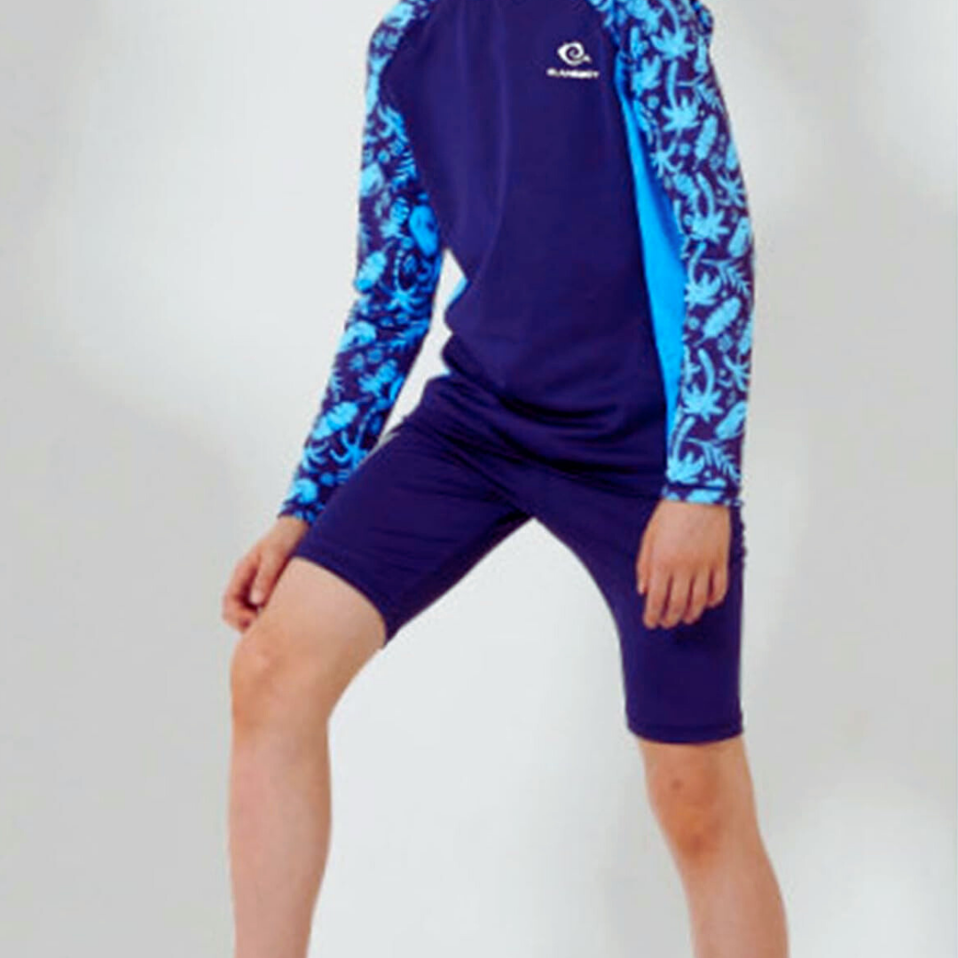 TRAJE DE BAÑO NIÑO JUMP KIDS AZUL 2 PIEZAS MANGA LARGA OSCURO - 4