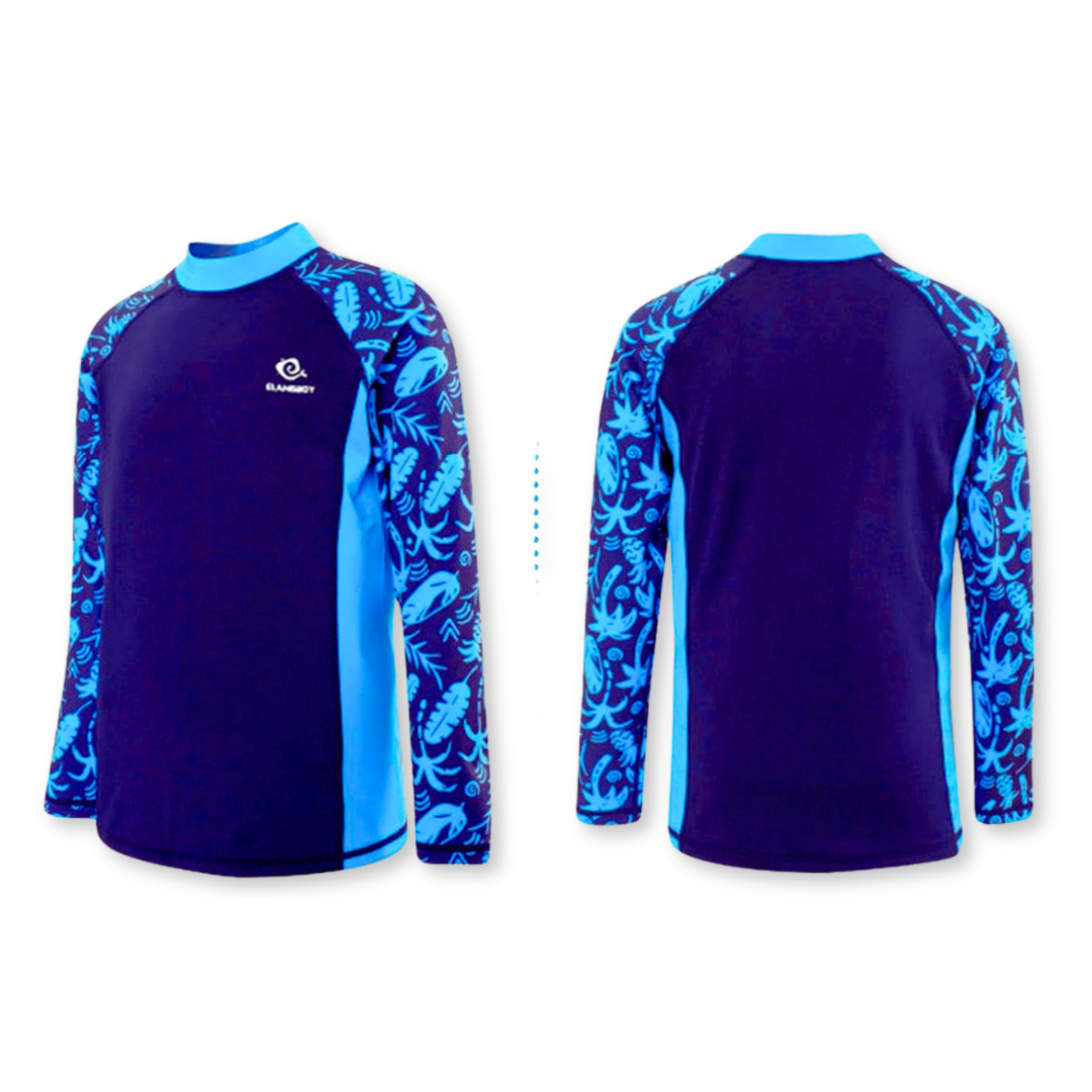 TRAJE DE BAÑO NIÑO JUMP KIDS AZUL 2 PIEZAS MANGA LARGA OSCURO - 5
