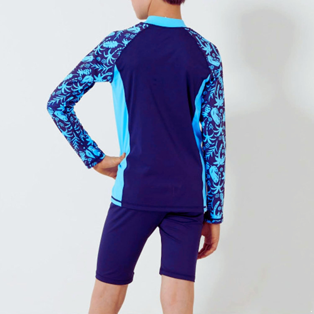 TRAJE DE BAÑO NIÑO JUMP KIDS AZUL 2 PIEZAS MANGA LARGA OSCURO - 6