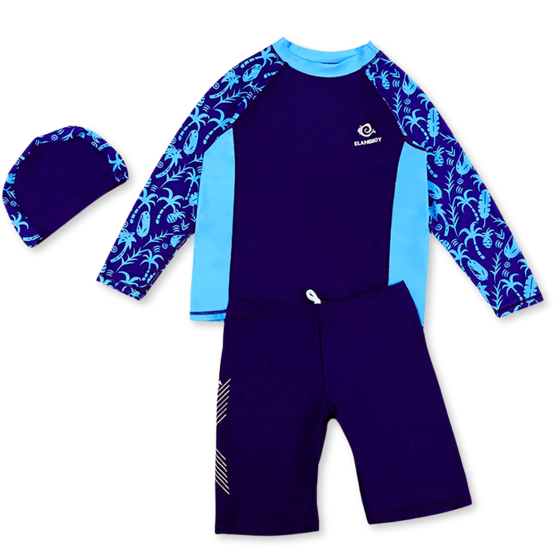 TRAJE DE BAÑO NIÑO JUMP KIDS AZUL 2 PIEZAS MANGA LARGA OSCURO - 7