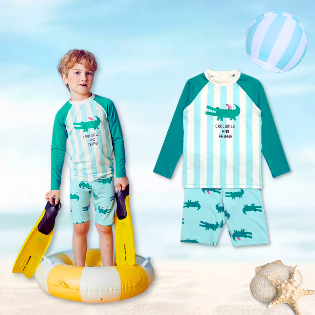 TRAJE DE BAÑO NIÑO JUMP KIDS 3 PIEZAS MANGA LARGA COCODRILO - 5
