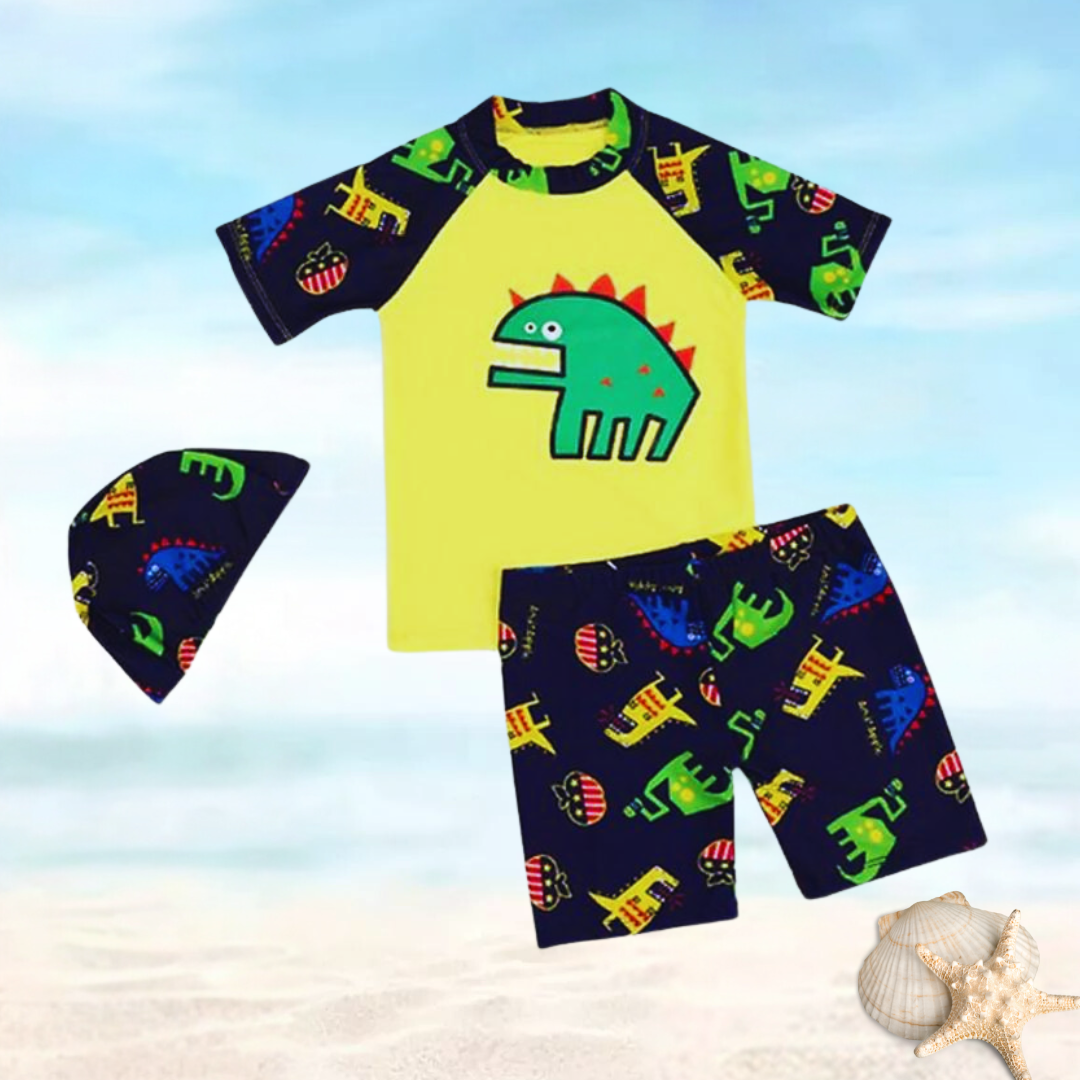 TRAJE DE BAÑO NIÑO JUMP KIDS 3 PIEZAS MANGA CORTA DINOSAURIOS - 2