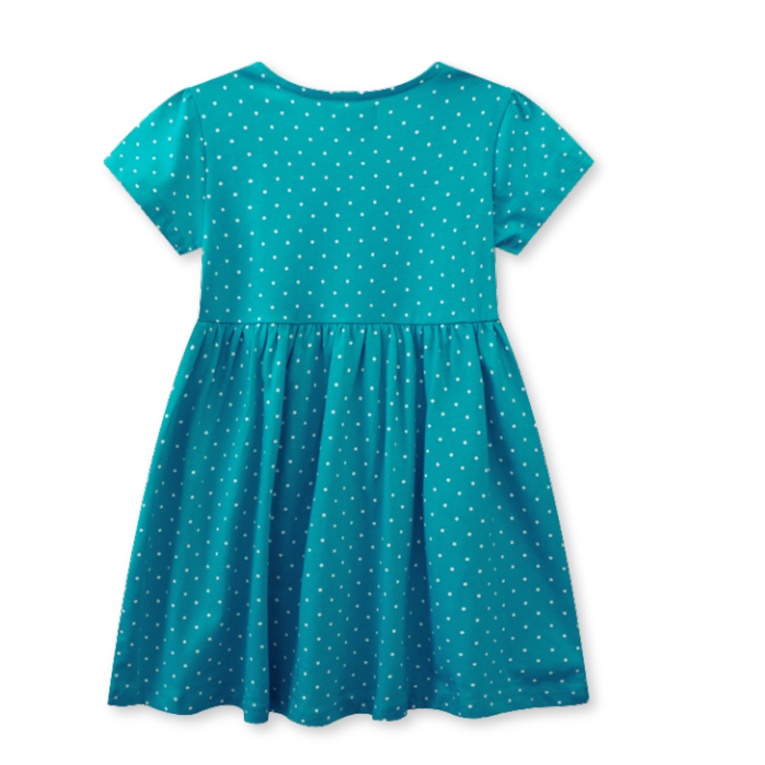 VESTIDO NIÑA JUMP KIDS AZUL MANGA CORTA ESTAMPADO ALPACA DIVERTIDA - 2
