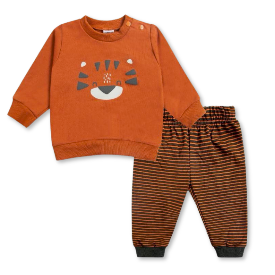 SET CONJUNTO ALGODON NIÑO UTILISIMO LADRILLO 2 PIEZAS BUZO POLERON HAPPY CATS - 1