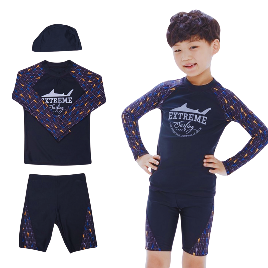 TRAJE DE BAÑO NIÑO JUMP KIDS 3 PIEZAS MANGA LARGA 8 A 12 AÑOS - 1