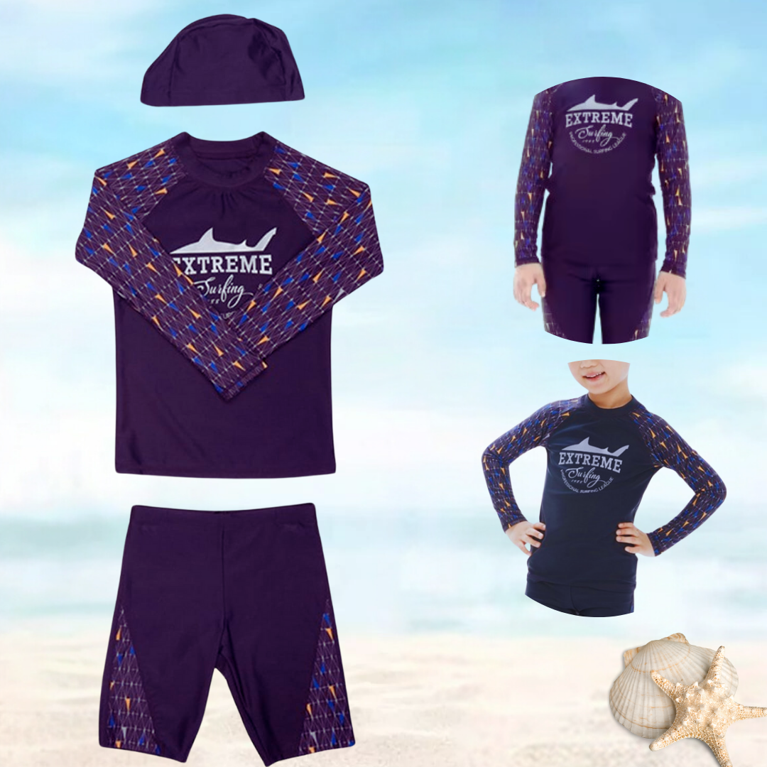TRAJE DE BAÑO NIÑO JUMP KIDS 3 PIEZAS MANGA LARGA 8 A 12 AÑOS - 4