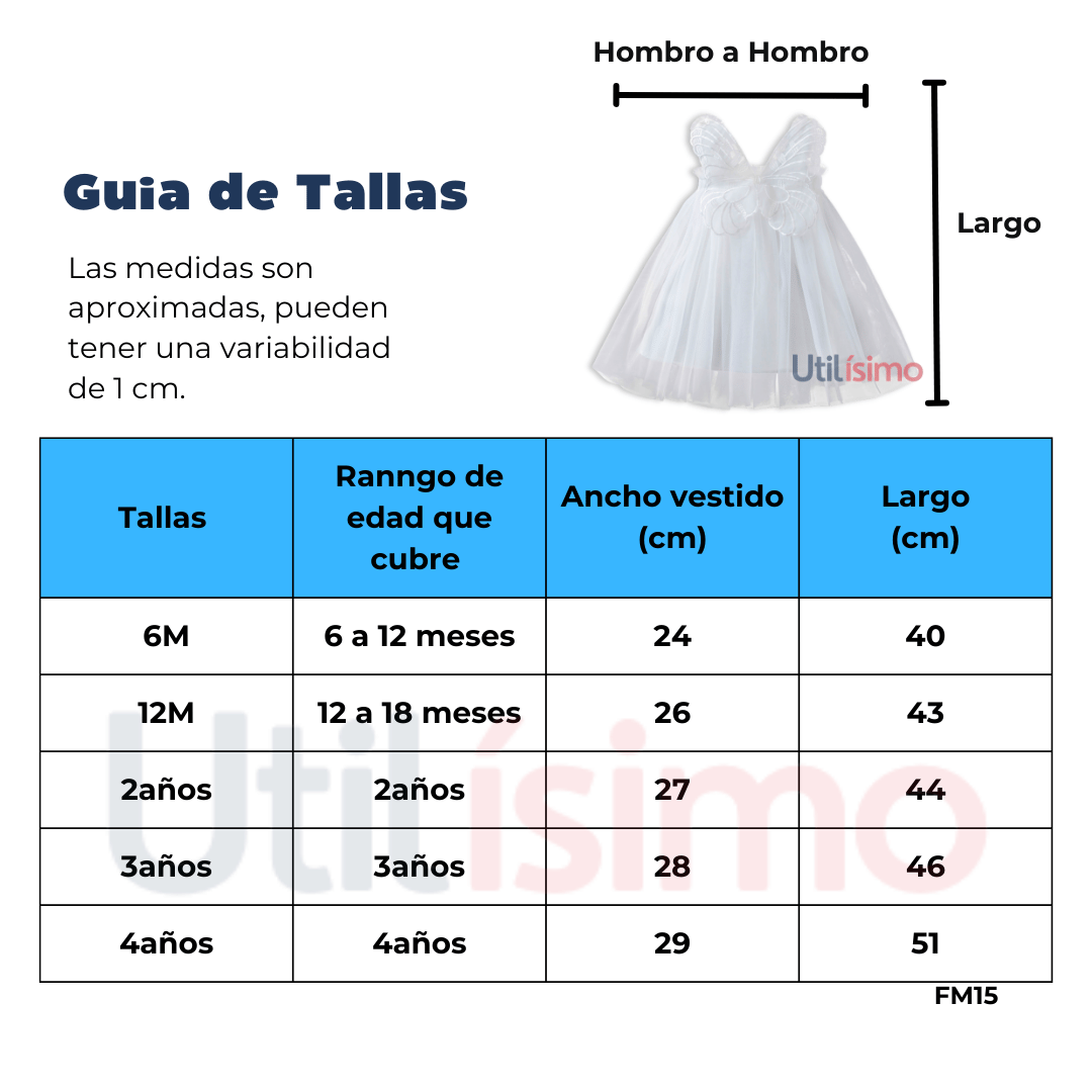 VESTIDO TUTÚ PARA NIÑA 6 MESES A 4 AÑOS DULCE MARIPOSA - 3
