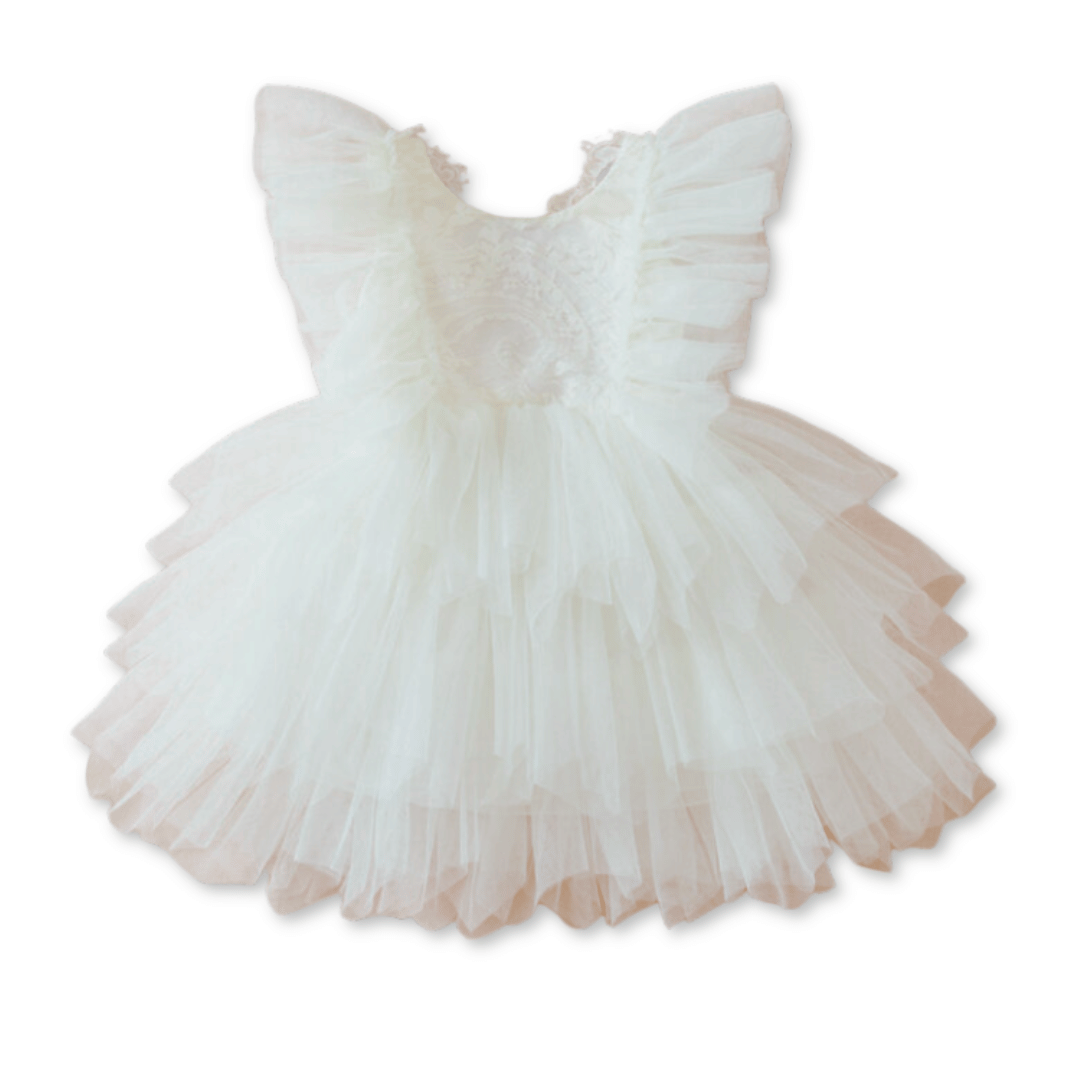 VESTIDO DE FIESTA DE ENCAJE Y TUL NIÑAS 6 MESES A 4 AÑOS BABY GIRLS - 1