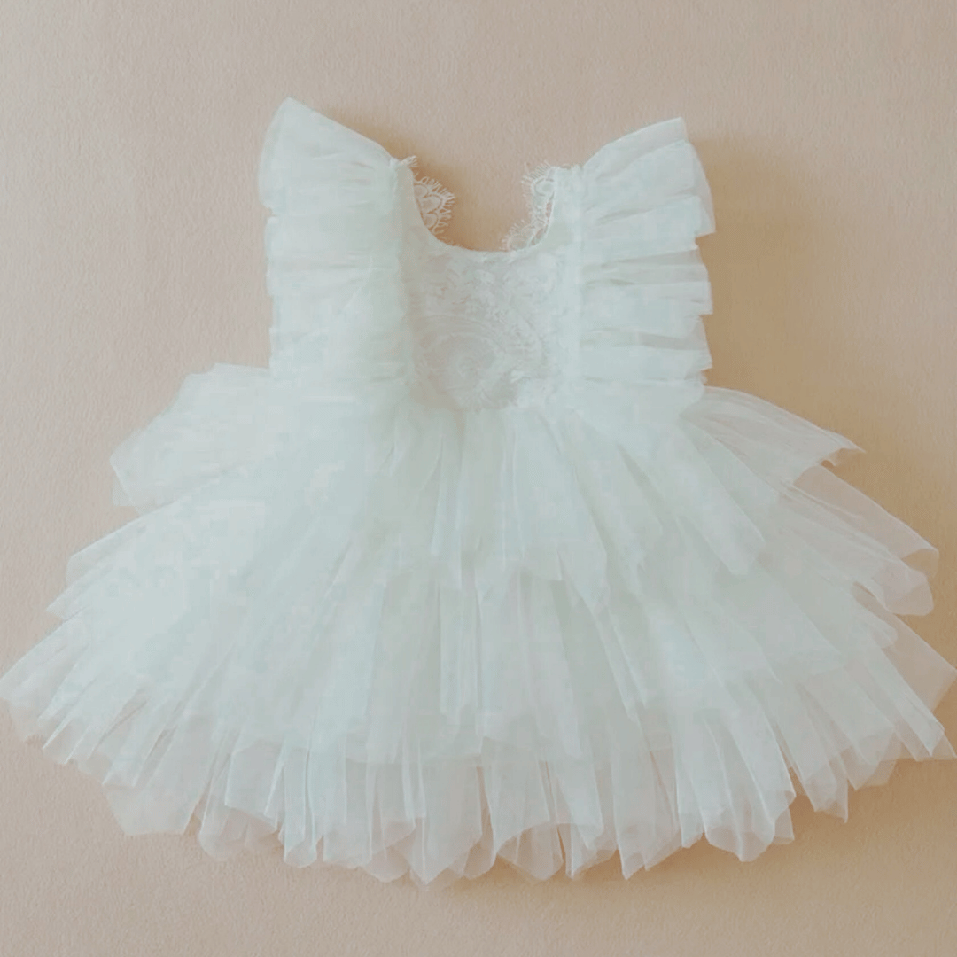 VESTIDO DE FIESTA DE ENCAJE Y TUL NIÑAS 6 MESES A 4 AÑOS BABY GIRLS - 8