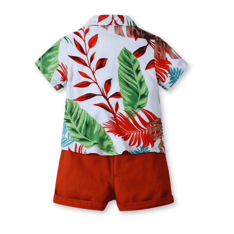 CONJUNTO DE VESTIR HAWAIANO MANGA CORTA NIÑO 1 A 5 AÑOS ROJO HAWAIANO - 2